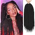 Senegalese Twist Crochet Hair-8 Packs 14 Inch Black Crochet Hair For Black Women, Pre Looped Pretwisted Crochet Braids Synthetic Twist Crochet Hair (14in,1B#)