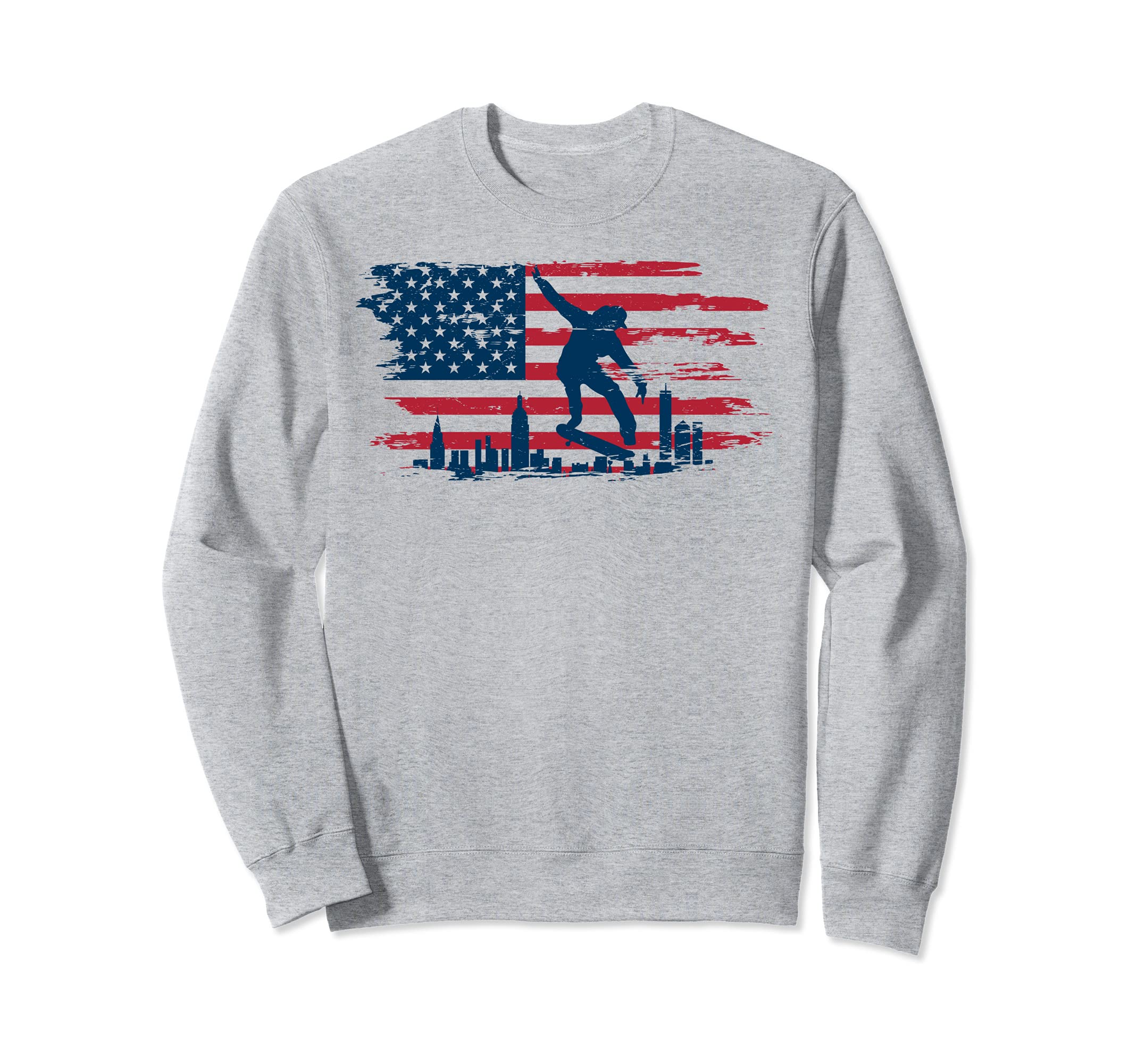 Skateboard American Flag Skate Skateboarding Skateboarder Sweatshirt