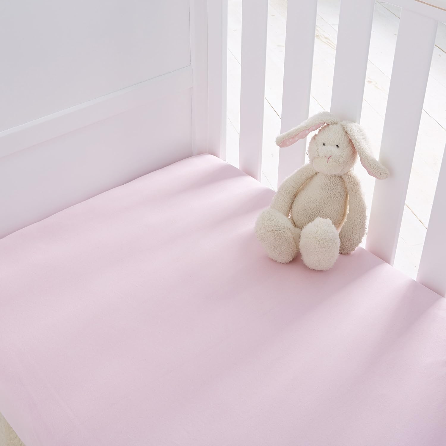 Silentnight Safe Nights Fitted Sheet, Cot Bed Mattress, Breathable 100% Cotton Jersey, Super Soft Kind to Baby Skin, 140x70cm