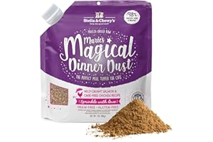 Stella & Chewy's Freeze-Dried Raw Cat & Kitten Food Topper - Magical Dinner Dust - Premium Wild-Caught Salmon & Cage-Free Chicken - Grain-Free, Protein-Rich - Perfect For Picky Eaters - 7 oz