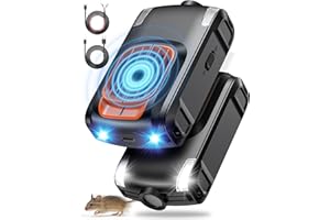 VSYT Upgraded 3-in-1 Repellent for Car Engines Rodent, Under Hood Animal Repellent, with Strobe Light, Keep Mice Away, for Car RV Garage Indoor 2 Pack（Black