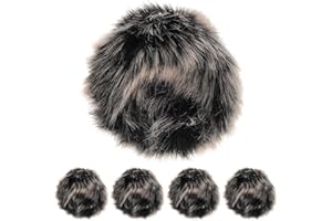 Ciieeo 5pcs Furry Microphone Cover Clip-on Wind Muff for Small Lavalier Mics Noise Reduction Outdoor