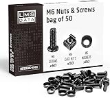 LMS Data M6 Cage Nuts Screws and Washers PACK 50 Sets Black view 1