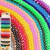 Richbunnys 1000pcs Pony Beads Bulk for Bracelets,6 * 9mm Large Hole Colored Kandi Beads for Hair and Keychain Making,Friendship Necklace for Gift and DIY Crafts(Mixed Colors)
