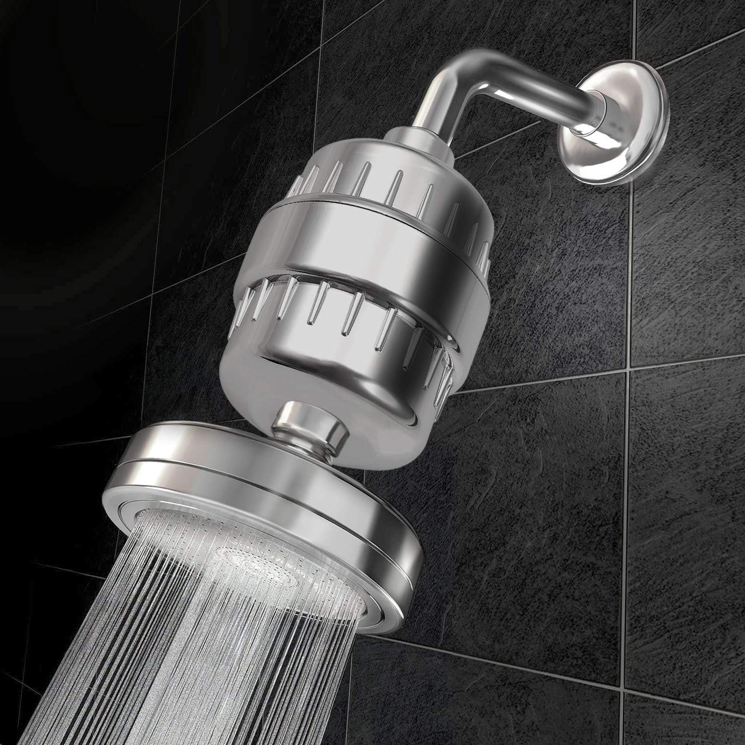 EYPINS 18 Stage Chrome Shower Filter, Soften Hard Water Filter High