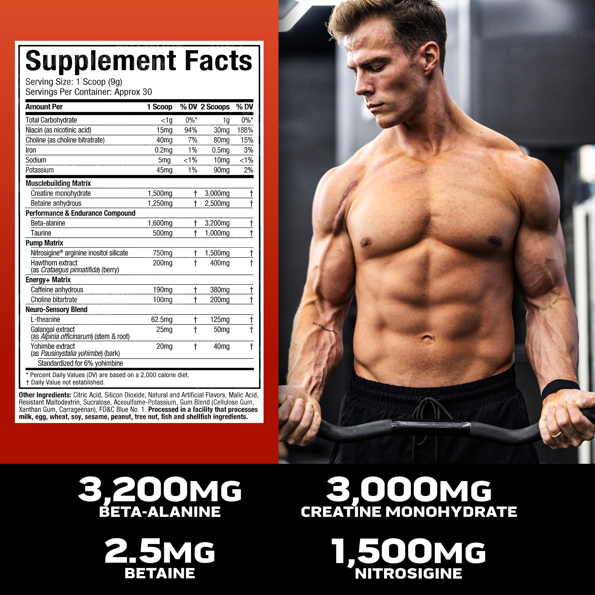 MuscleTech Pre-Workout Powder, Vapor X5 - Sports Nutrition Muscle Building Supplements for Women & Men - Intense Muscle Pump Energy Powder Drink Mix - Blue Razz Freeze, 266g (30 Servings)
