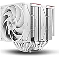 PCCOOLER RZ620 CPU Cooler TDP 265W CPU Air Cooler Dual Tower CPU Fan 6 HeatPipe CPU Cooling System with Three Modes PWM Silent Fans, Easy Install Air Cooler for Intel LGA 115X/1200/1700,AMD AM4/AM5,WH