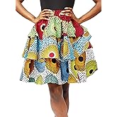 HongyuAmy Women African Skirt Ankara Tradition Print Wax Patchwork Skirts