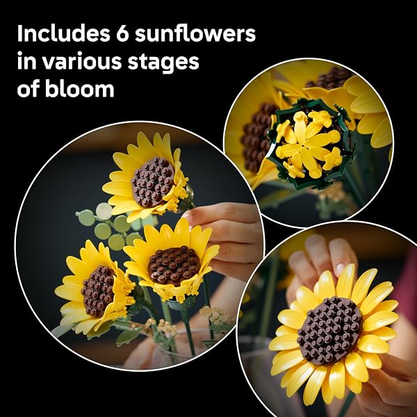 LEGO BOTANICALS SUNFLOWER BOUQUET BUILDING SET FOR ADULTS, AGES 18+ – GIFT FOR BIRTHDAYS – ARTIFICIAL FLOWERS FOR HOME OFFICE, BEDROOM OR DESK DECOR – 11502