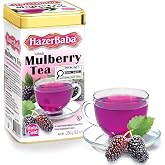 HazerBaba Turkish Mulberry Tea Powder Instant Drink, 8.8 oz (Pack of 1) | Water Flavoring Tin Drink Mix Box, Cold Ice Tea, Hot Sweet Tea Beverages, Water Enhancer, Mulberry Juice Box, Caffeine Free
