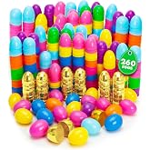 Taboom Bulk Easter Plastic Eggs 260 Count 2.3 Inch Empty Colored &amp; Gold Fillable Egg with Strong Snap-Tight Seal For Easter Egg Hunts, Party Favors, Fillers &amp; Basket Stuffers