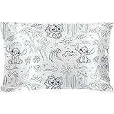 Jay Franco Satin Pillowcase - Standard Size 20x30 Inch Silky Soft Premium Pillow Cover, White - Lilo and Stitch