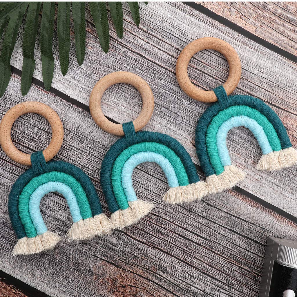macrame rainbow teether