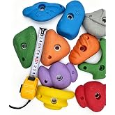 JYAN Medium Climbing Holds 10-Pack - 4-5.5in PE Resin Rock Holds - Each 320g/0.7lb - w/Bolts &amp; T-Nuts - Heavy-Duty, No Cheap Plastic