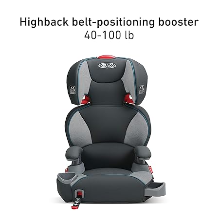 high back booster car seat with latch system
