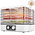 Aicok Electric Food Dehydrator, Multi-Tier Food Preserver with Temperature Control from 95ºF to 158ºF for Beef Jerky, Dried Fruits, Vegetables & Nuts, 5 Stackable Drying Trays, Dishwasher Safe