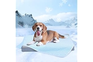 ZAKAPAWS Chicute Premium Cooling Blanket for Medium Dogs - Breathable Summer Cold Pet Throw Blanket, Q-MAX>0.5, Washable Durable Soft Cooling Dog Mat for Hot Weather, Pearl Blue, 30x40