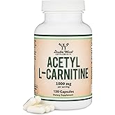 Acetyl L-Carnitine 1,000mg Per Serving, 150 Capsules (ALCAR for Brain Function Support, Memory, Attention, and Stamina) Acetyl L Carnitine That is Third Party Tested by Double Wood