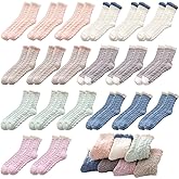 Tergy 6/20 Pairs Fuzzy Socks Soft Cozy Fluffy Warm Winter Sleep Plush Bed Microfiber Slipper Fleece Socks for Women
