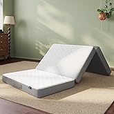 BedStory Foldable Mattress Queen Size, 6 Inch Folding Mattress with Carry Bag, Tri Fold Firm Foam Floor Mattresses with Washa
