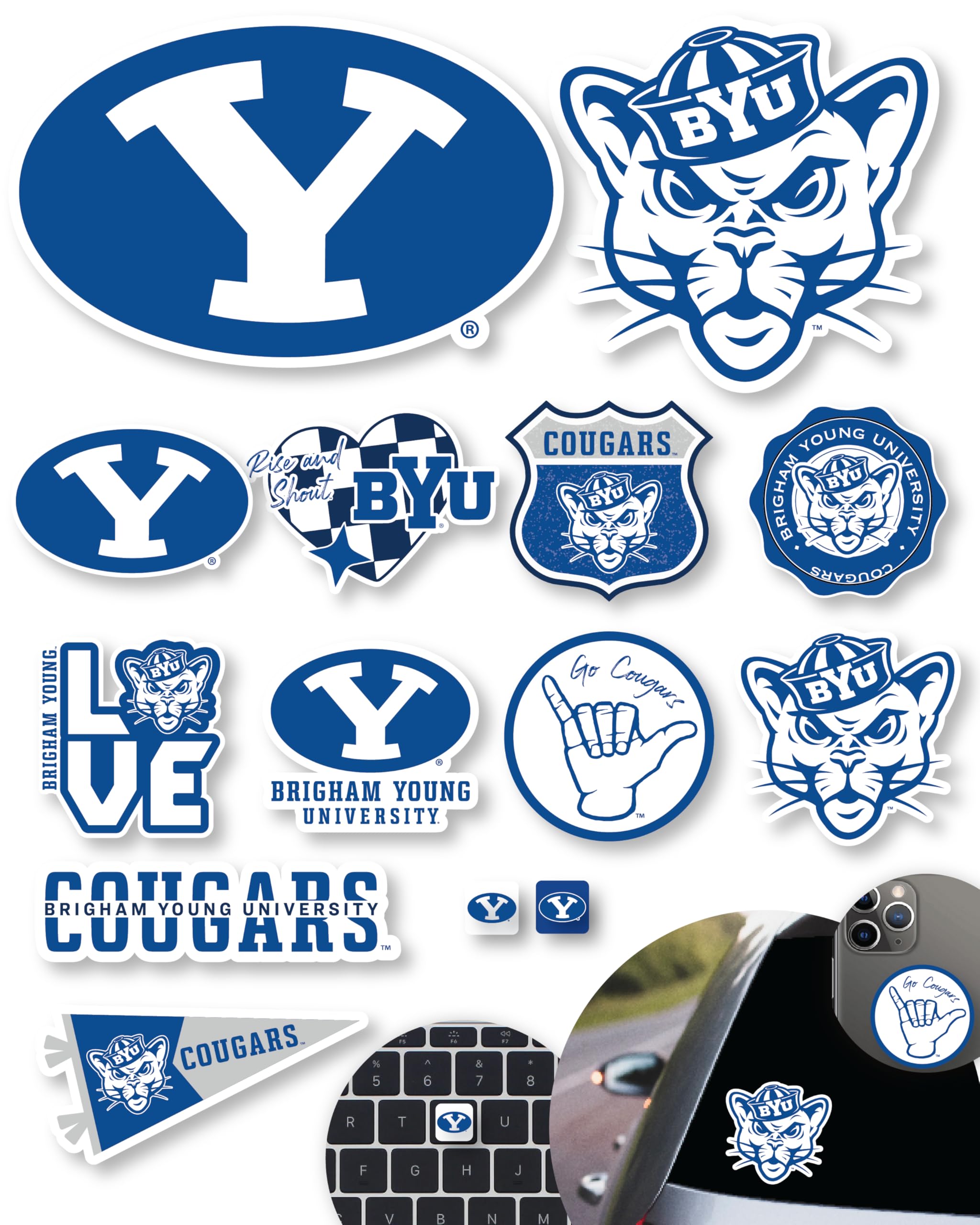 BYU Stickers for Gift, Car, Water