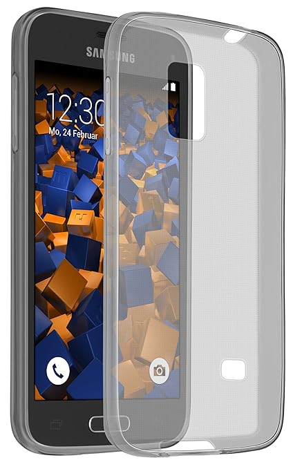 mumbi UltraSlim Hülle für Samsung Galaxy S5 mini Schutzhülle transparent schwarz (Ultra Slim - 0.55 mm)