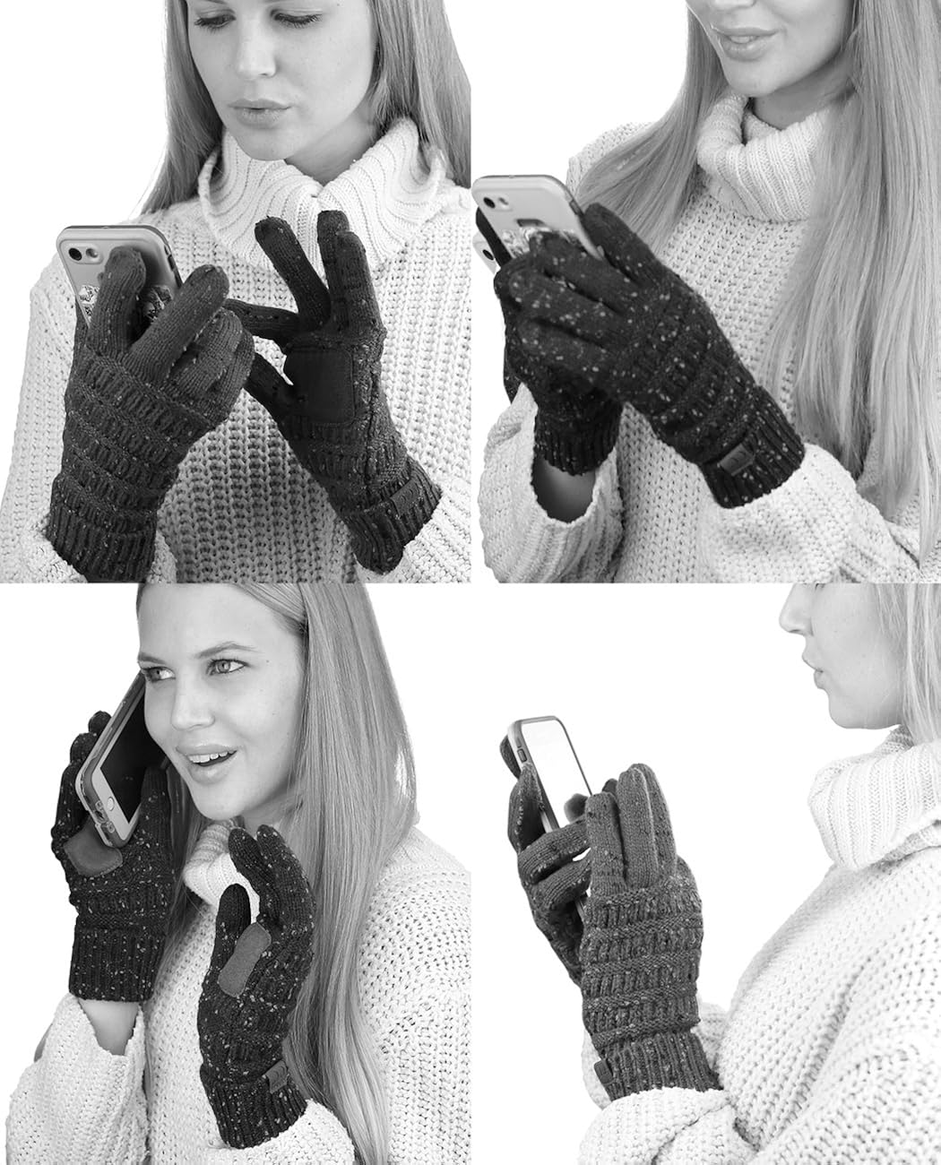 C.C Unisex Cable Knit Winter Warm Anti-Slip, Black 2, Size One Size at  Women’s Clothing store