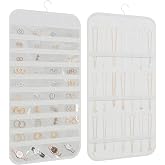 DonYeco Hanging Jewelry Organizer Storage, 40 Pockets 36 Hooks Necklace Earring Necklace Bracelet Ring Organizer, Double - Si