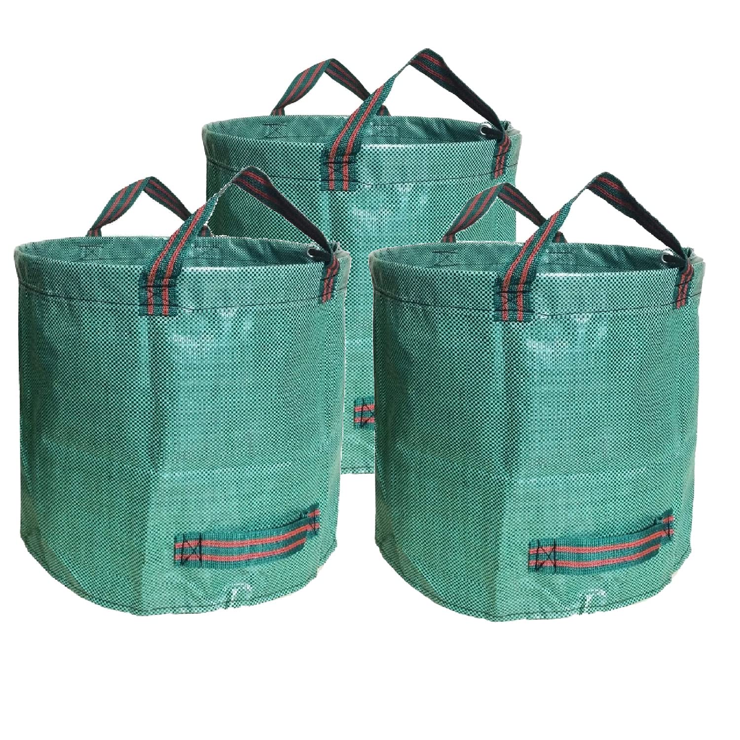 3 * 500L Garden Waste Bags (H100 cm, D80 cm),Refuse Bag Garden Rubbish Bag Reusable Garden Waste Sacks,Grass Cutting Leaf Gardening Bags Sacks with Handles