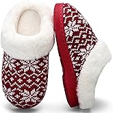 WateLves Girls Boys Slippers Toddler Kids Comfy Fuzzy Non-slip House Shoes Bedroom Soft Faux Fur Lined Indoor Outdoor