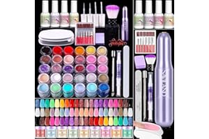 SAVILAND Dip Powder Nail Kit with Drill: Starter Set 30 Colors Summer Spring Keratin Dip Nails Powder with Dipping Liquid Set Activator Base Top Coat Cuticle Oil for DIY Manicure Art Christmas Gift
