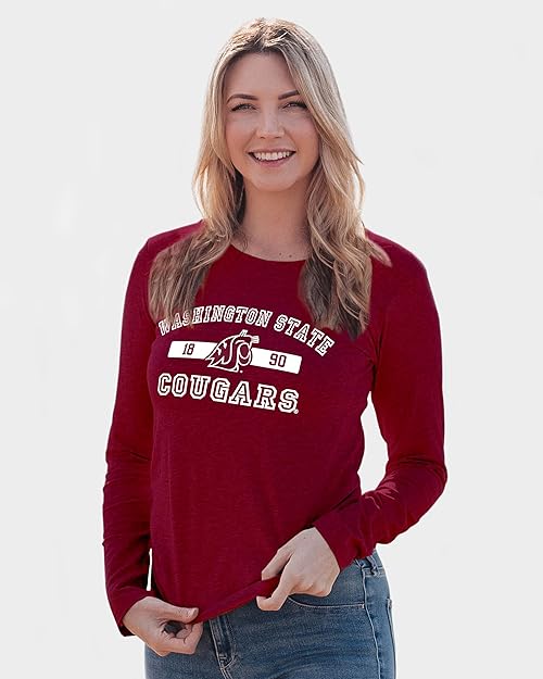 Blue 84 Women's Standard NCAA Officially Licensed Long Sleeve T-Shirt Athletic Team Color, Small