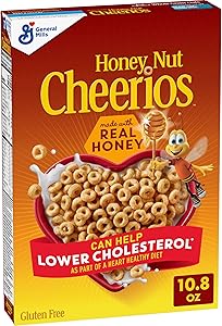 Honey Nut Cheerios, Heart Healthy Gluten Free Breakfast Cereal with Whole Grain Oats, 10.8 oz