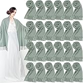 24 Pack Wedding Pashmina Shawls Wraps Bulk 79 x 27 Scarf for Guests Wedding Favor Bridal Shawls Gift Outdoor