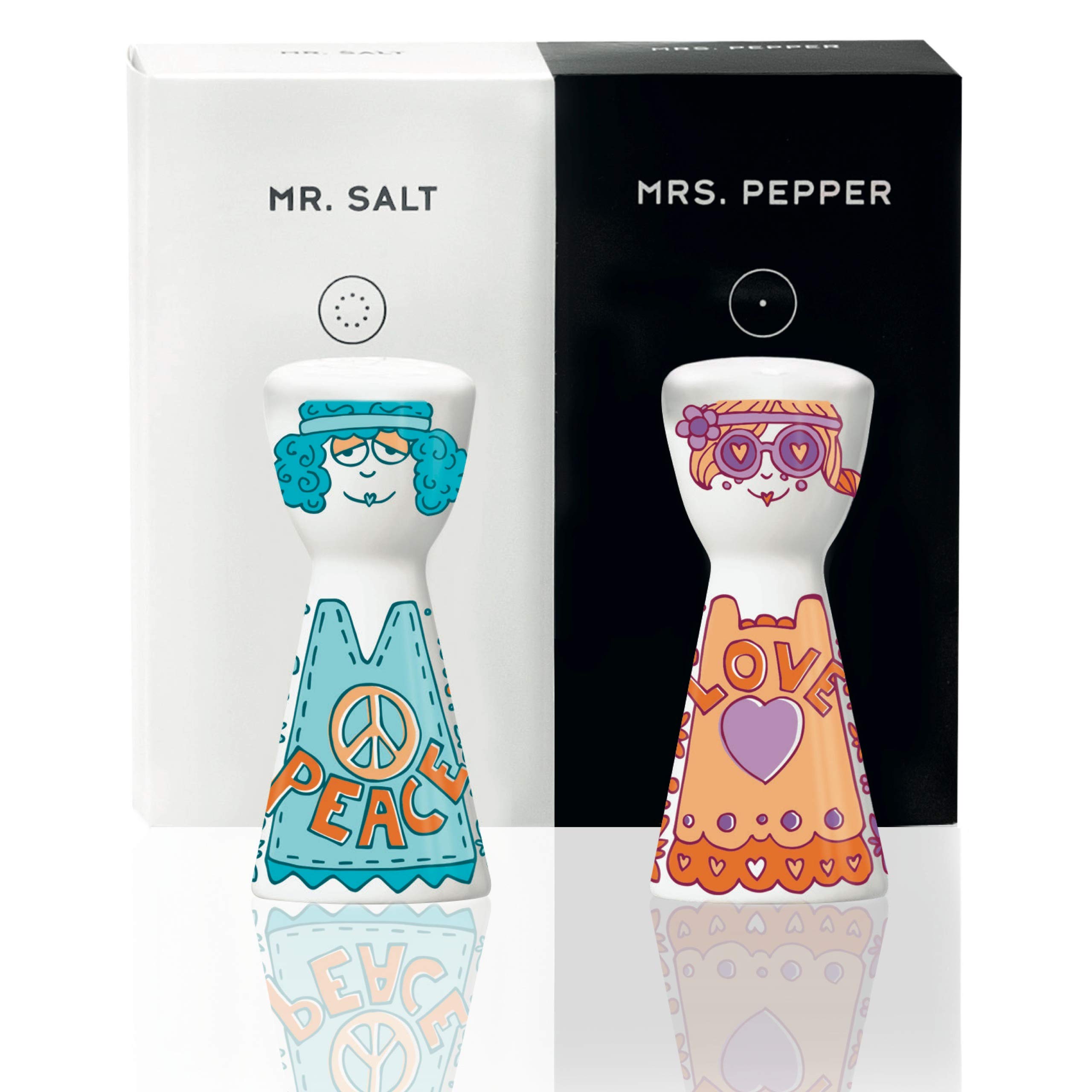 RITZENHOFF Mr Salt & Mrs Pepper Selli Coradazzi Porcelain Salt and Pepper Shakers with Trendy Designs
