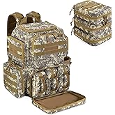 DSLEAF Tactical Pistol Backpack with 3 Pistol Cases for 6 Handguns, Gun Backpack with 13x Magazine Slots for Shooting and Hunting