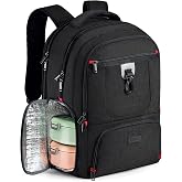 BIKROD Lunch Backpack, Insulated Cooler Lunch Bag Backpack, Large Travel 17.3 Laptop Back Pack Sturdy Computer College School Bookbag for Women Men for Men Women Work Hiking Picnic
