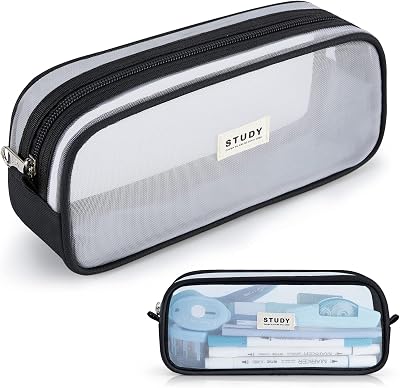 KALIDI Clear Pencil Case Large Pen Bag Pouch 23cm 60g Makeup Bag