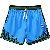 ZACAGO Mens Retro Basketball Shorts Cool Lightweight Mesh Gym Shorts Graphic Sports Athletic Drawstring Short