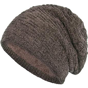 Compagno warm gefütterte Beanie Wintermütze angesagtes Strickmuster Fleece-Futter Mütze Einheitsgröße