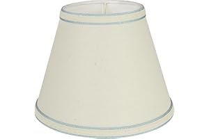 Aspen Creative 58909 Empire Uno Lamp Shade in Cream with Powder Blue, 5" Top x 9" Bottom x 7" Slant Height, Slip UNO 33mm