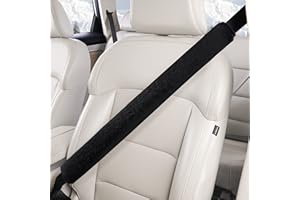 LACDL Extra Long Seatbelt Cover Super Soft Furry for Adults Kids Women & Men, Thick Plush Full Car Seat Belt Strap Cushion, Fluffy Shoulder Pad Protector, Auto Interior Accessories, 1pc, Black, 19.5in