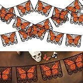MARFOREVER 2 Pack Double-Layer Felt Monarch Butterfly Decorations | 10.8ft Mexican Party Banner Dia De Los Muertos Hanging Flags for Ofrenda Altar Cinco de Mayo Decor