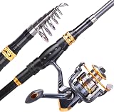 Sougayilang Carbon Fiber Telescopic Fishing Rod Reel Combo 1.8M Spinning view 2