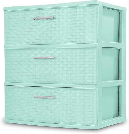 Amazon Com Sterilite 3 Drawer Medium Cart Teal Sachet Home
