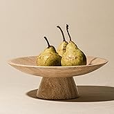 Ossedra Large pedestal fruit bowl, Travertine Stone Decorative Bowl, Footed Bowl, Natural Marble, Centerpiece, Home Decor