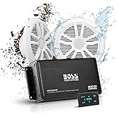 BOSS Audio Systems ASK902B.6 Marine 500 Watt 4 Channel Amplifier / 6.5 Inch Speaker Bluetooth System, Bluetooth Remote, USB A