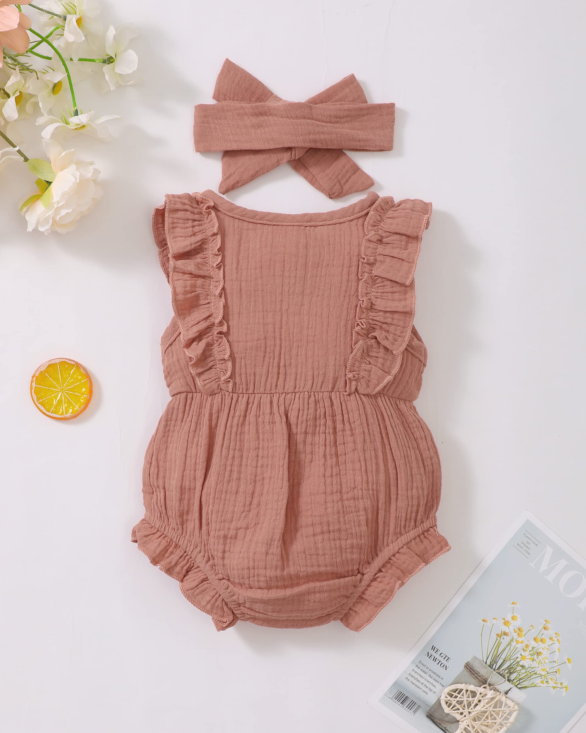 Renotemy Newborn Infant Baby Girl Clothes Rompers Summer Jumpsuits Short Sleeve Romper Infant Baby Clothes Girl