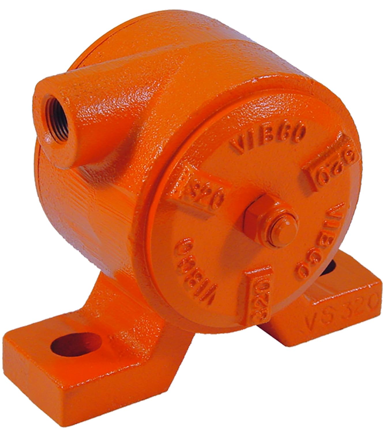 VIBCO VS-320 Silent Pneumatic Turbine Vibrator, 600 lb. Force, 6800 VPM, 11 CFM, 80 psi, 4" Bolt Pattern