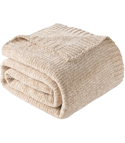 Manta Ligera De Punto Gofre 100 % Algodón Para Todas Las Estaciones, Tamaño Matrimonial/queen, Color Marrón Liso, Marfil, Cálida, Acogedora, Suave Al Tacto, Lavable A Máquina, Manta Para Cama O Sofá